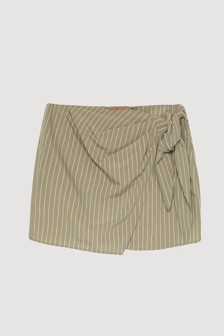 Quzu skirt mini olive stripe