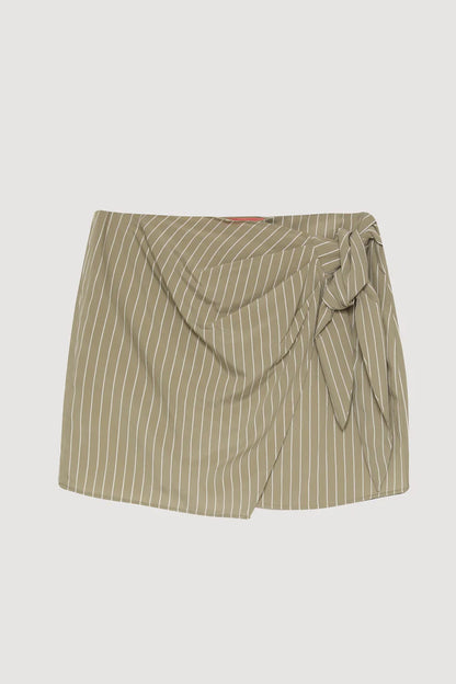 Quzu skirt mini olive stripe