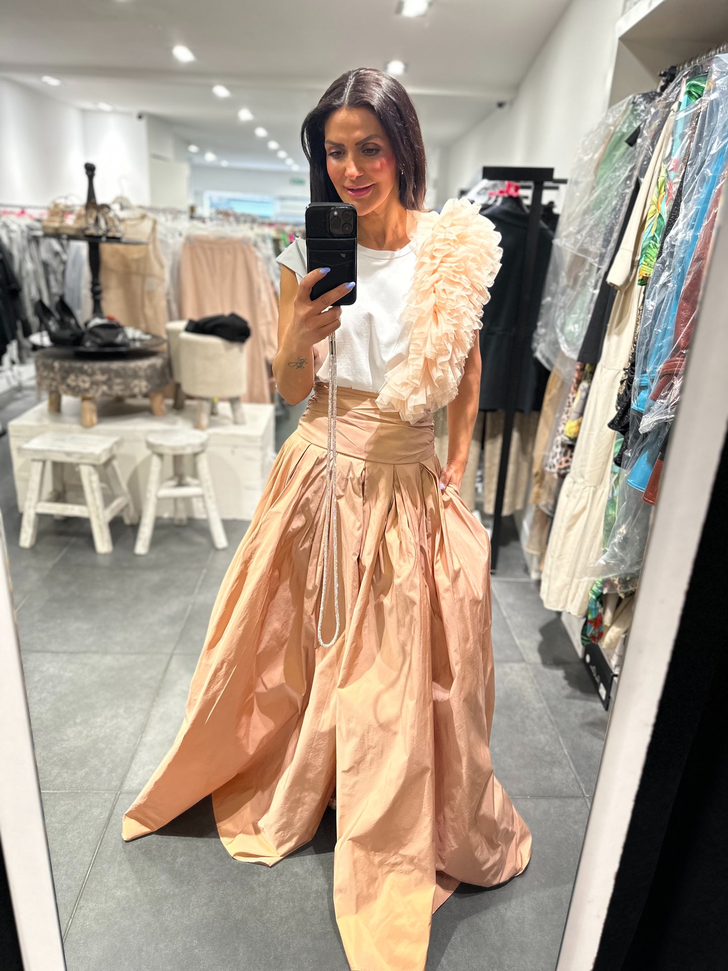 Babylon Skirt longo Pudra