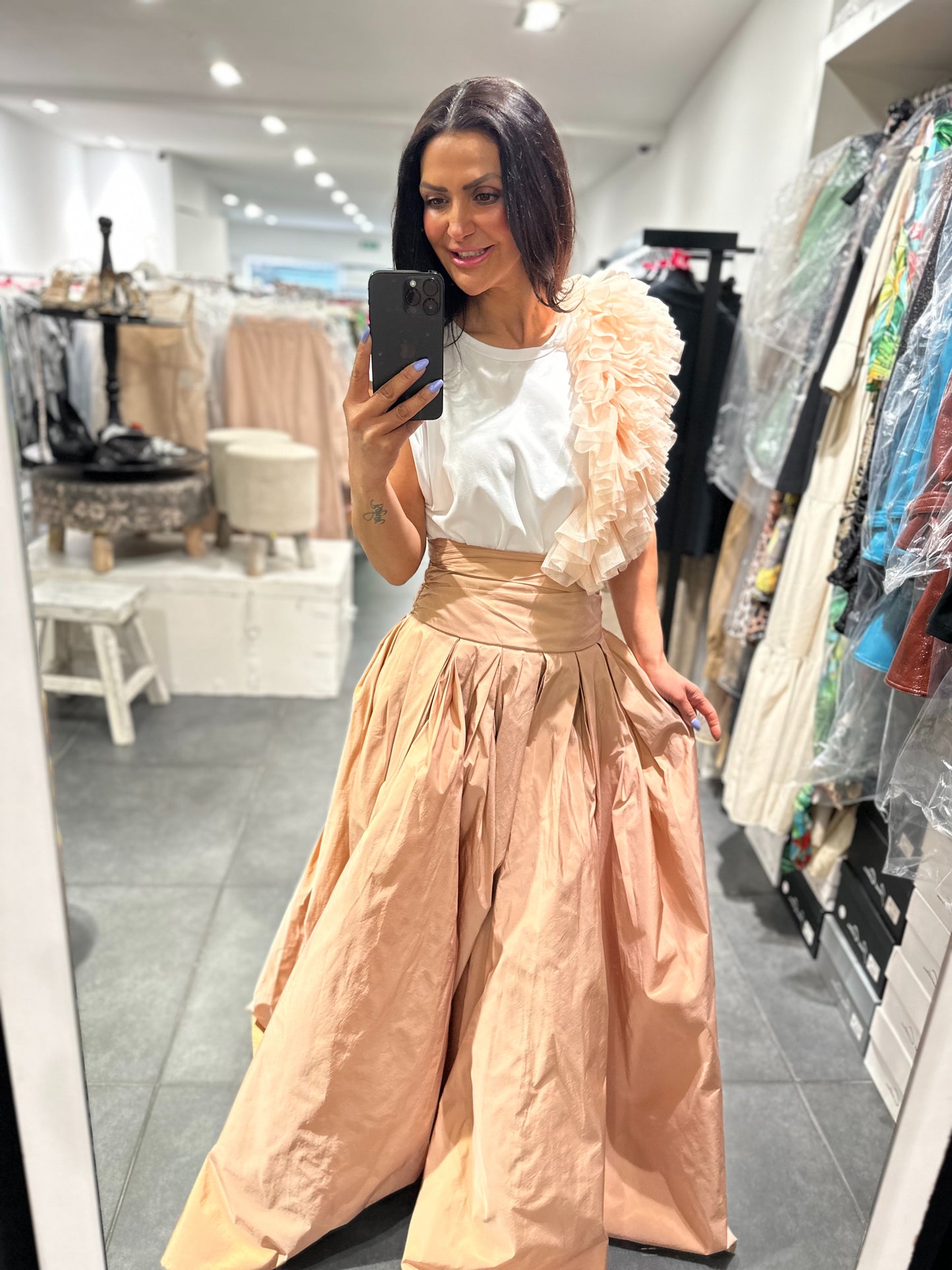 Babylon Skirt longo Pudra