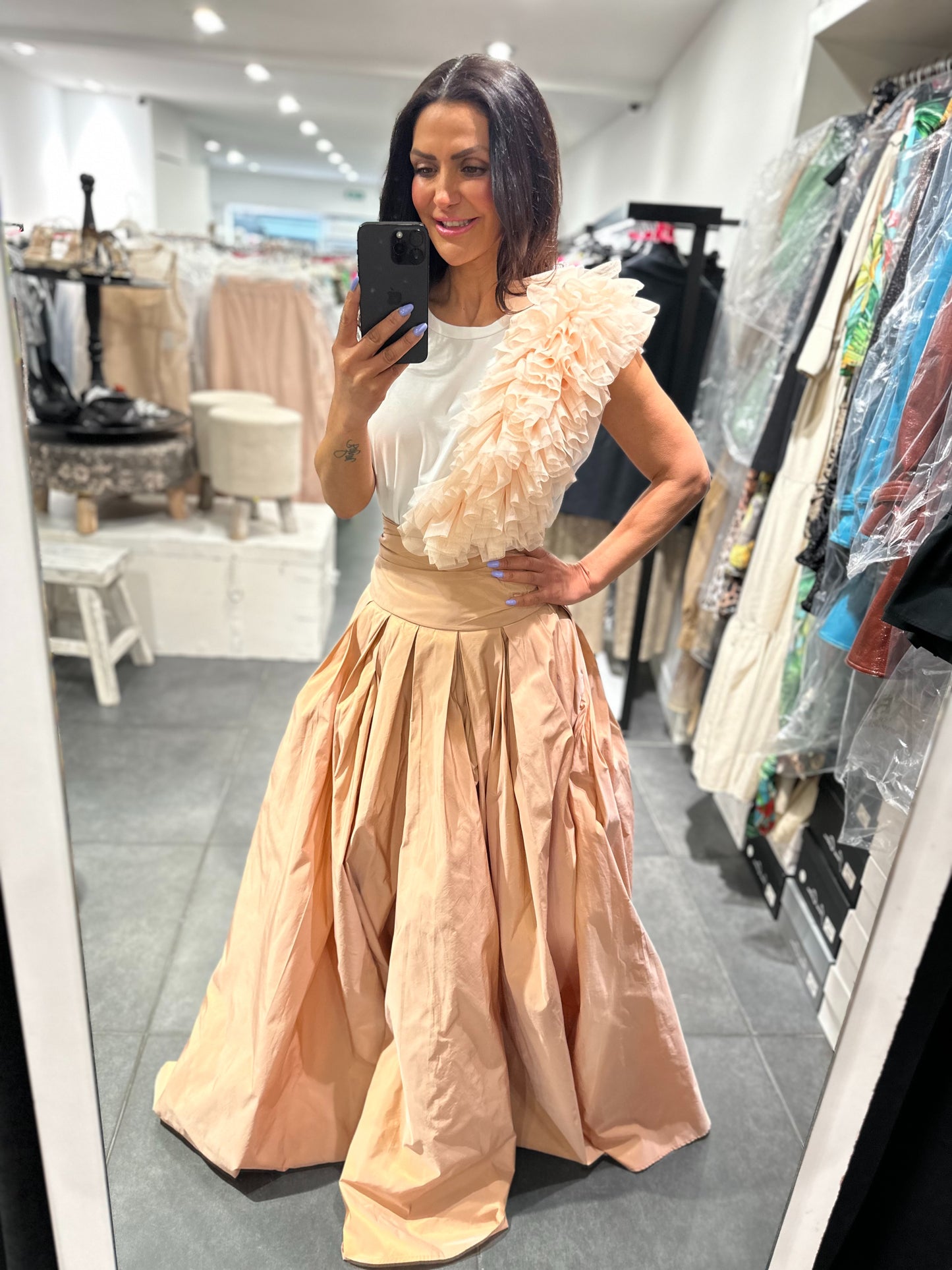 Babylon Skirt longo Pudra