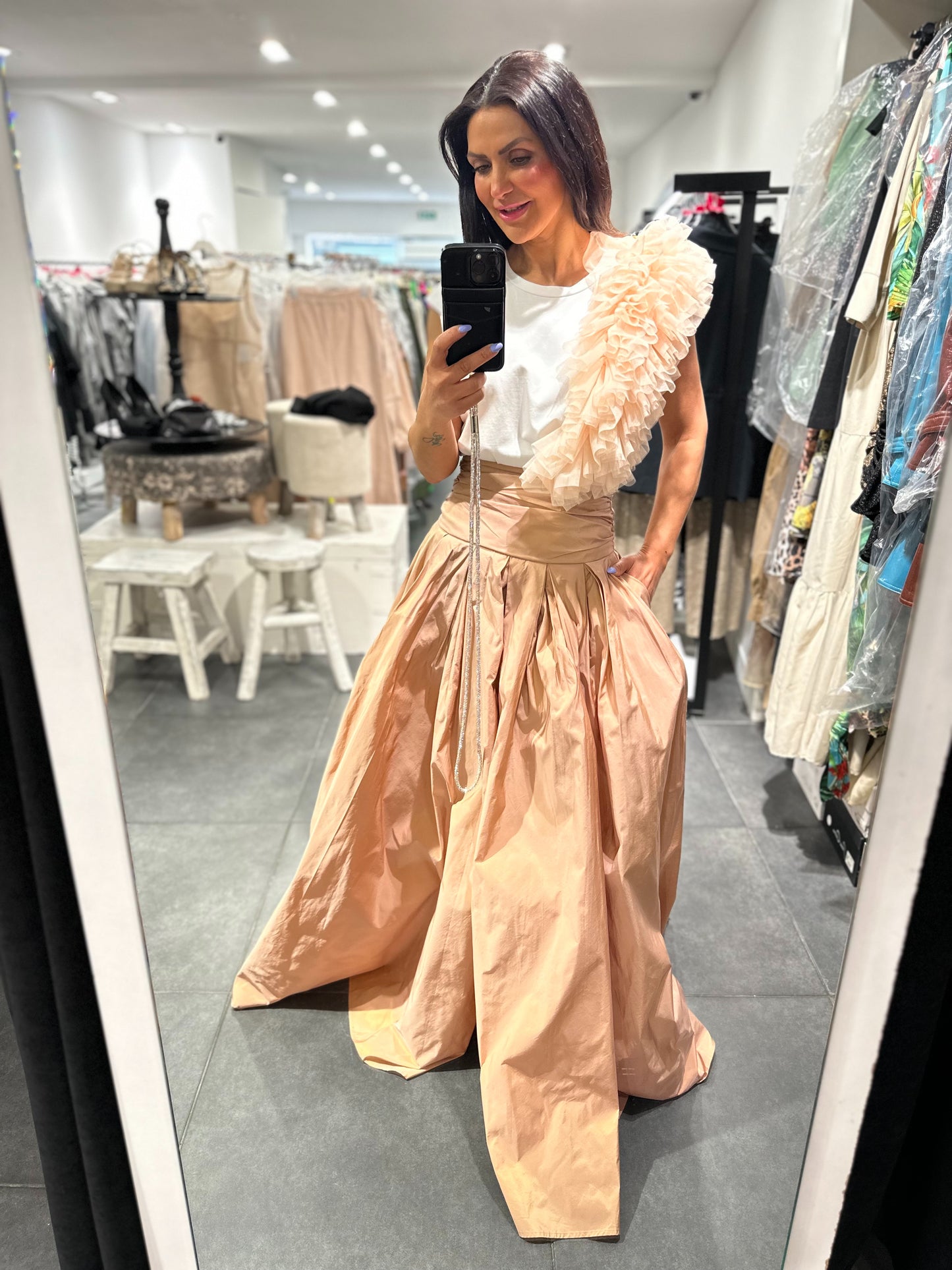 Babylon Skirt longo Pudra