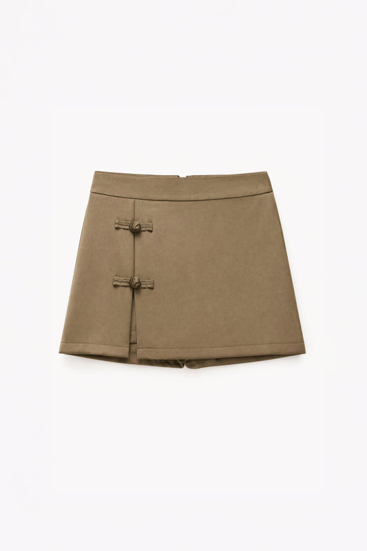 Lumina satin short skirt
