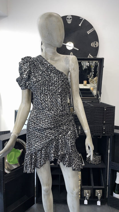 Babylon Dress Silver / Black pailletten