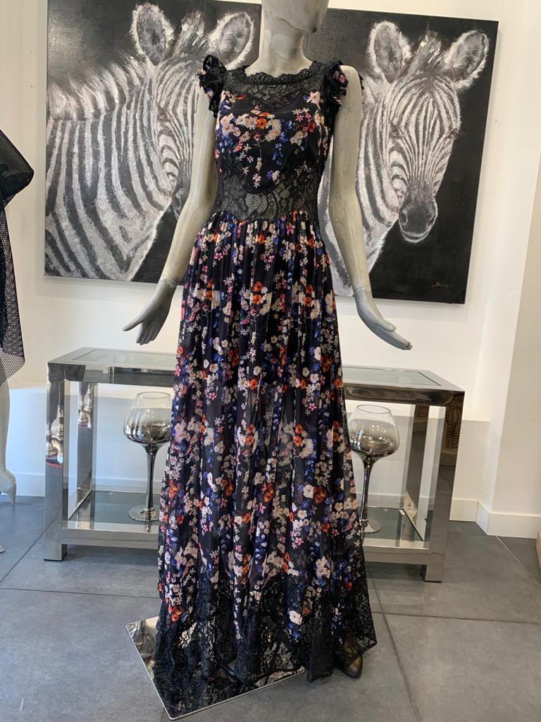 Babylon Dress lungo Flowers