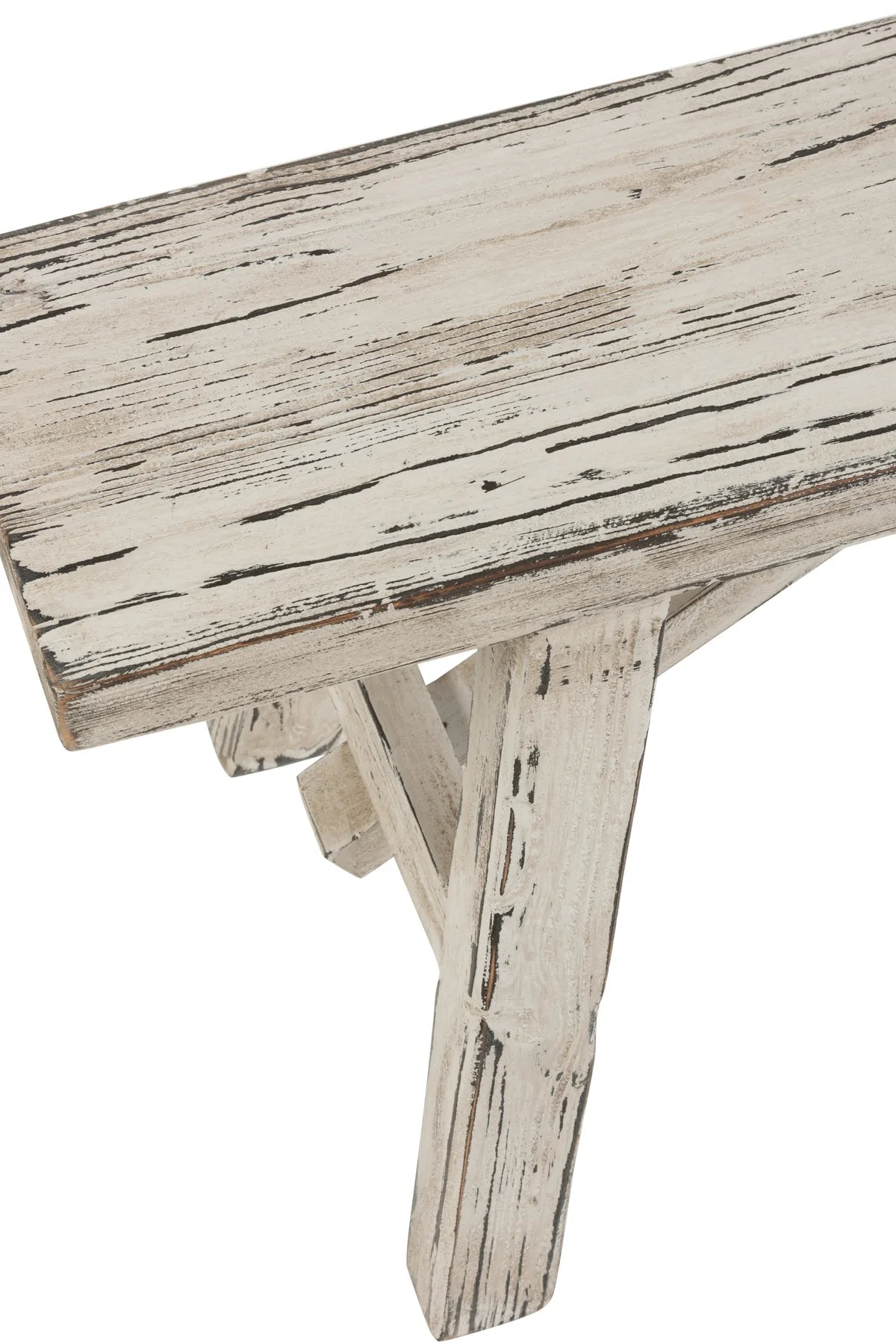 J-line Ibiza white wash bench