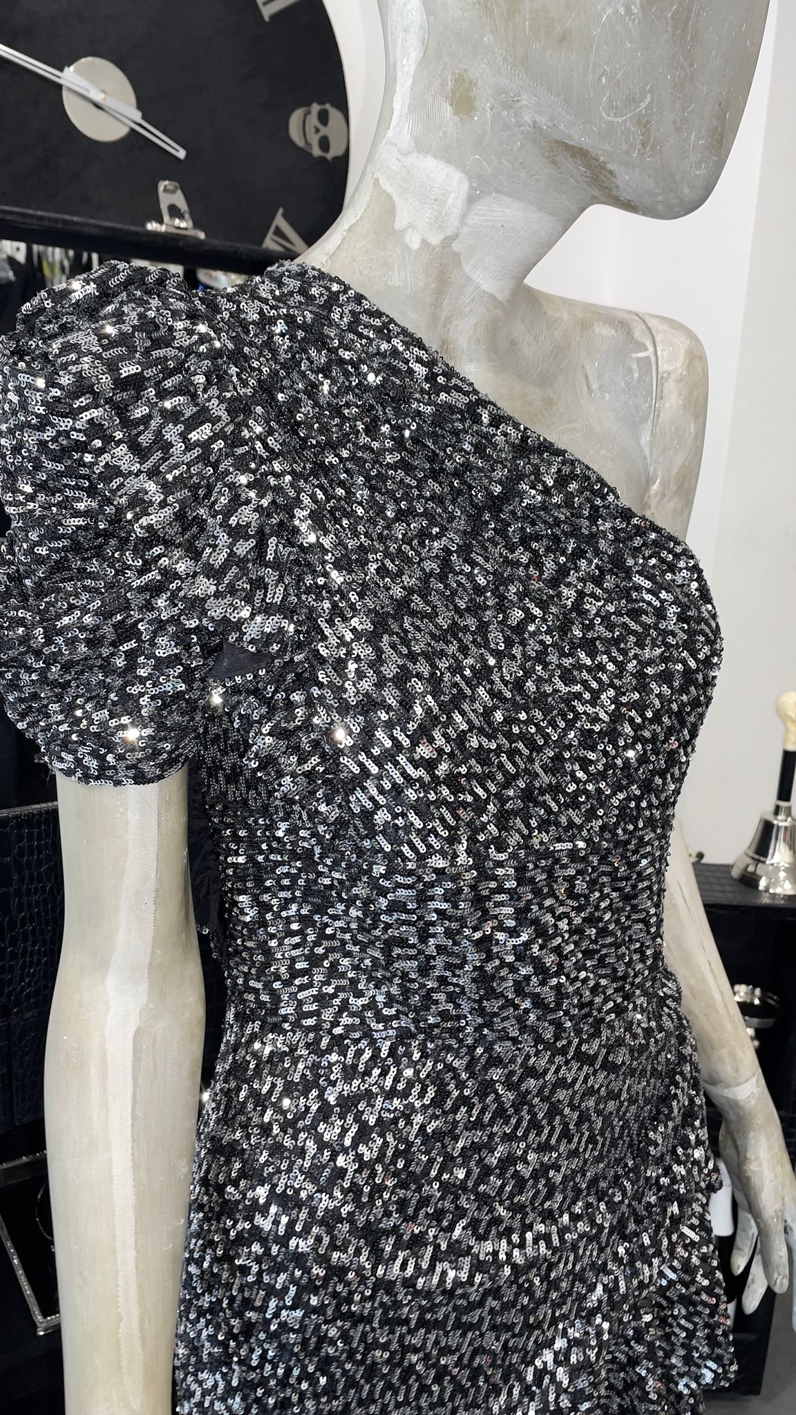 Babylon Dress Silver / Black pailletten