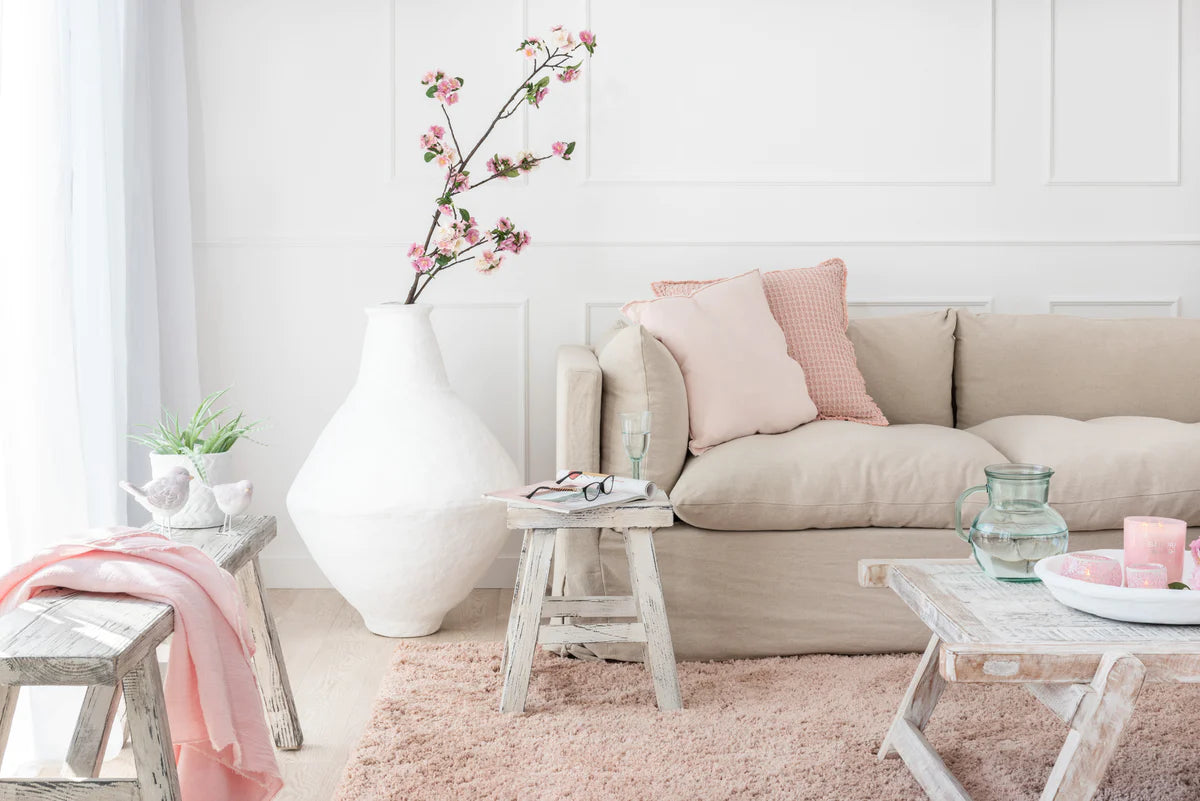 J-line Ibiza white wash bench