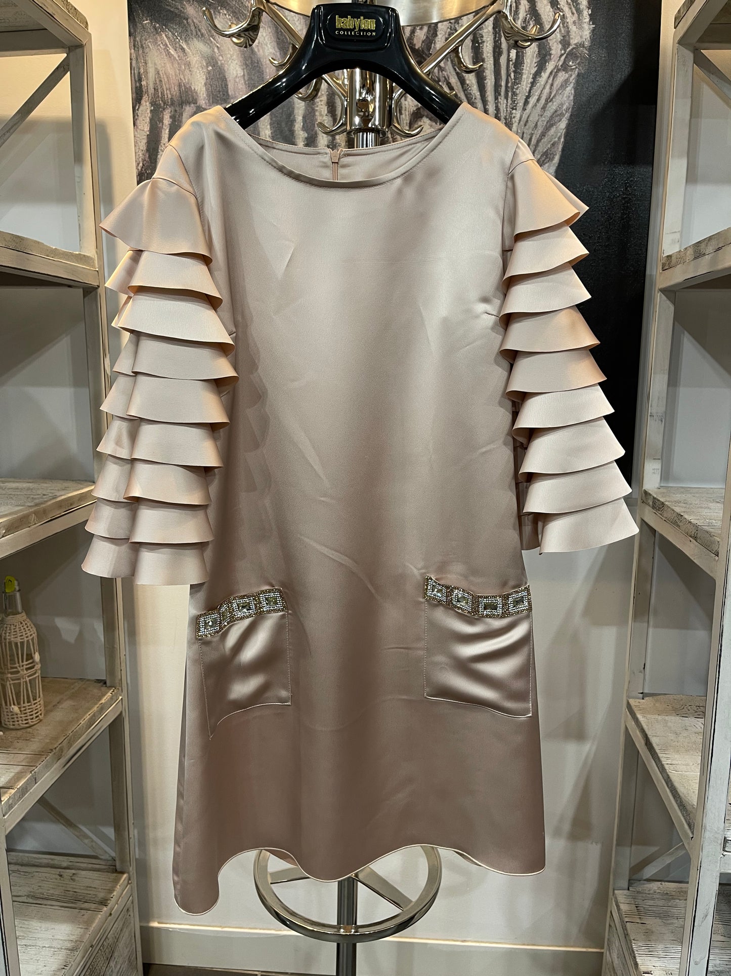 Babylon Dress exclusive pudra
