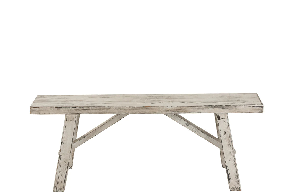 J-line Ibiza white wash bench