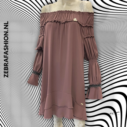 Babylon Dress off shoulder Bordo